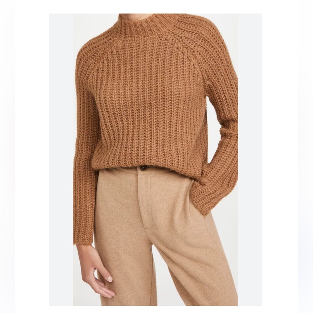 Vince. | Marled Mock Neck Pullover in Ambrite Size Medium